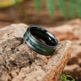 thumbnail image 4 of King Will Men's Titanium Wedding Band- 8mm Black Matte Brushed Finish with Green Maple Wood Inlay, Durable Wooden Wedding Ring Comfort Fit Size 10, 4 of 7