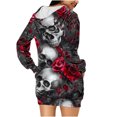thumbnail image 7 of Taqqpue Halloween Costume Hoodie Dress for Women Fashion Ghost Pumpkin Witch Mini Dresses Long Sleeve Outfit Cosplay Halloween Party Dress with Pockets, 7 of 7