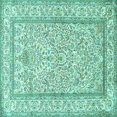 thumbnail image 1 of Ahgly Company Indoor Square Persian Turquoise Blue Traditional Area Rugs, 6' Square, 1 of 4
