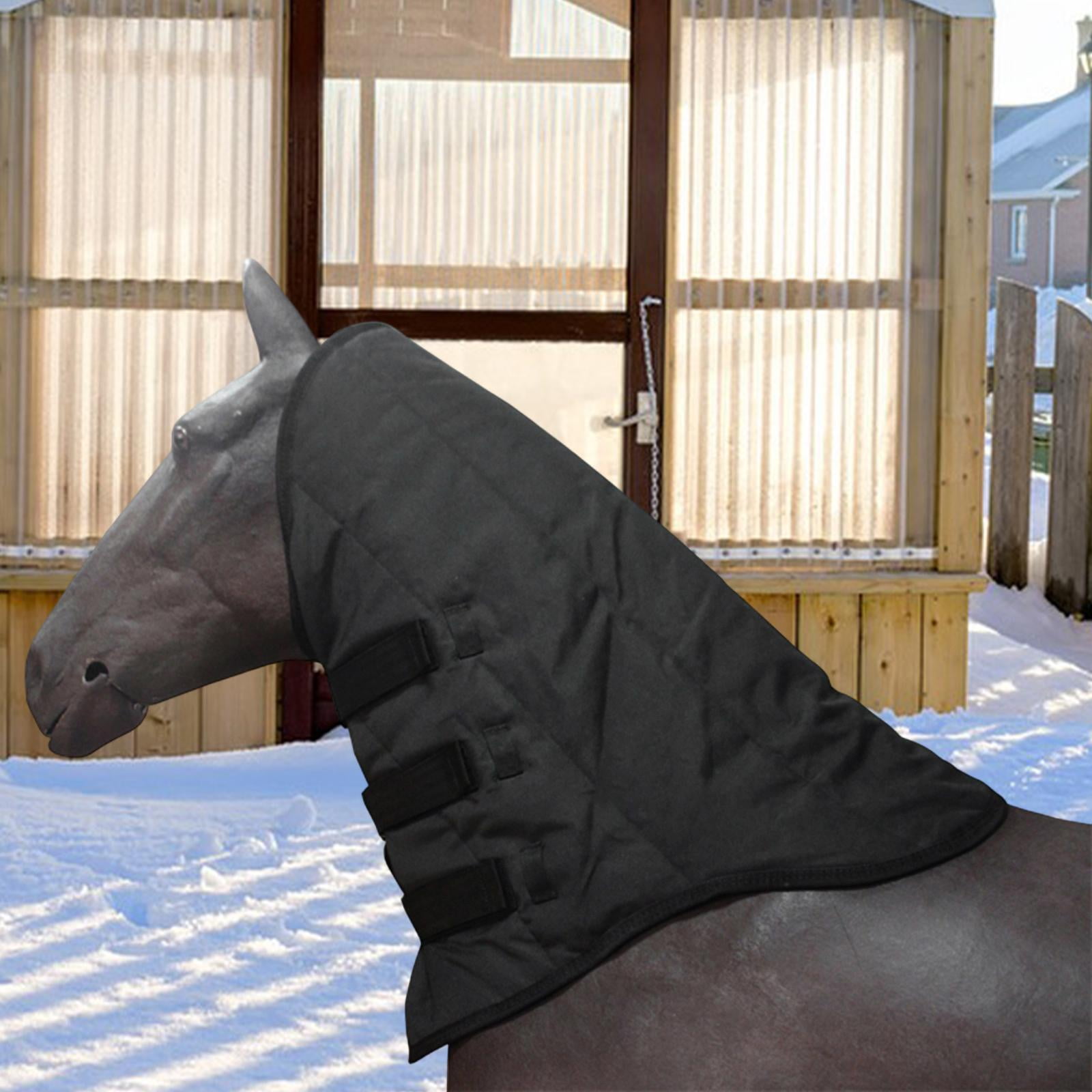 GARENDE Horse Neck Cover 600D Oxford Cloth Warm Equestrian Accessory Neck Protection Black