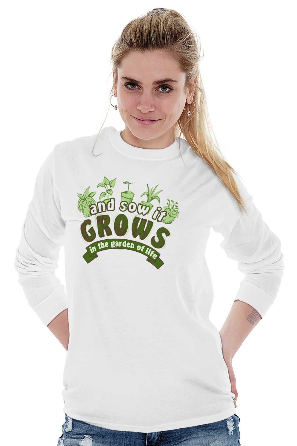 Gardening Long Sleeve T-Shirts Tee For Women Sow Grows Garden of Life Funny Gardener - Walmart.com