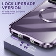 thumbnail image 6 of ELEHOLD Rugged Case for iPhone 13 Metal Aluminium Alloy Frame Case with Full Camera Cover Stand Clear PC Back Compatible with Magsafe Military Grade Shockproof Magnetic Case,purple, 6 of 7