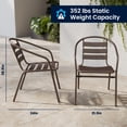 thumbnail image 6 of Flash Furniture 31.5'' Round Glass Top Metal Table with 4 Bronze Aluminum Slat Stack Chairs, 6 of 13
