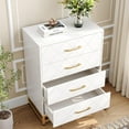thumbnail image 3 of Garvee 4 Drawer Dresser for Bedroom, Tall Bedroom Dresser with Large Drawer & Golden Handles, Wooden Modern Storage Cabinet Chest of Drawer for Bedroom,Closet,Hallway-White, 3 of 8