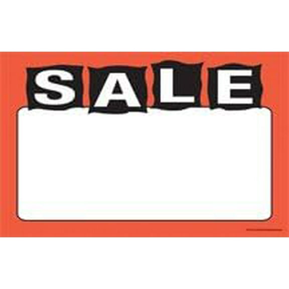 FCA102 Sale Price Cards Signs Fluorescent Red Orange and Black Business Store Signage Pack of 100 (7" x 11")