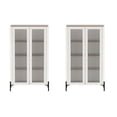 thumbnail image 1 of Abbey Armoire Bibliothèque Moderne de 32 Pouces en Érable et Blanc Cassé (4 Tablettes) - Ensemble de 2, 1 of 9