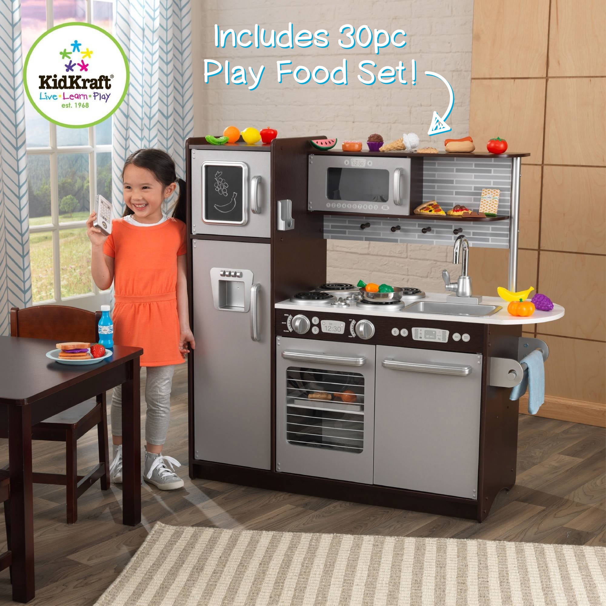 KidKraft Uptown Wooden Play Kitchen Espresso Walmartcom