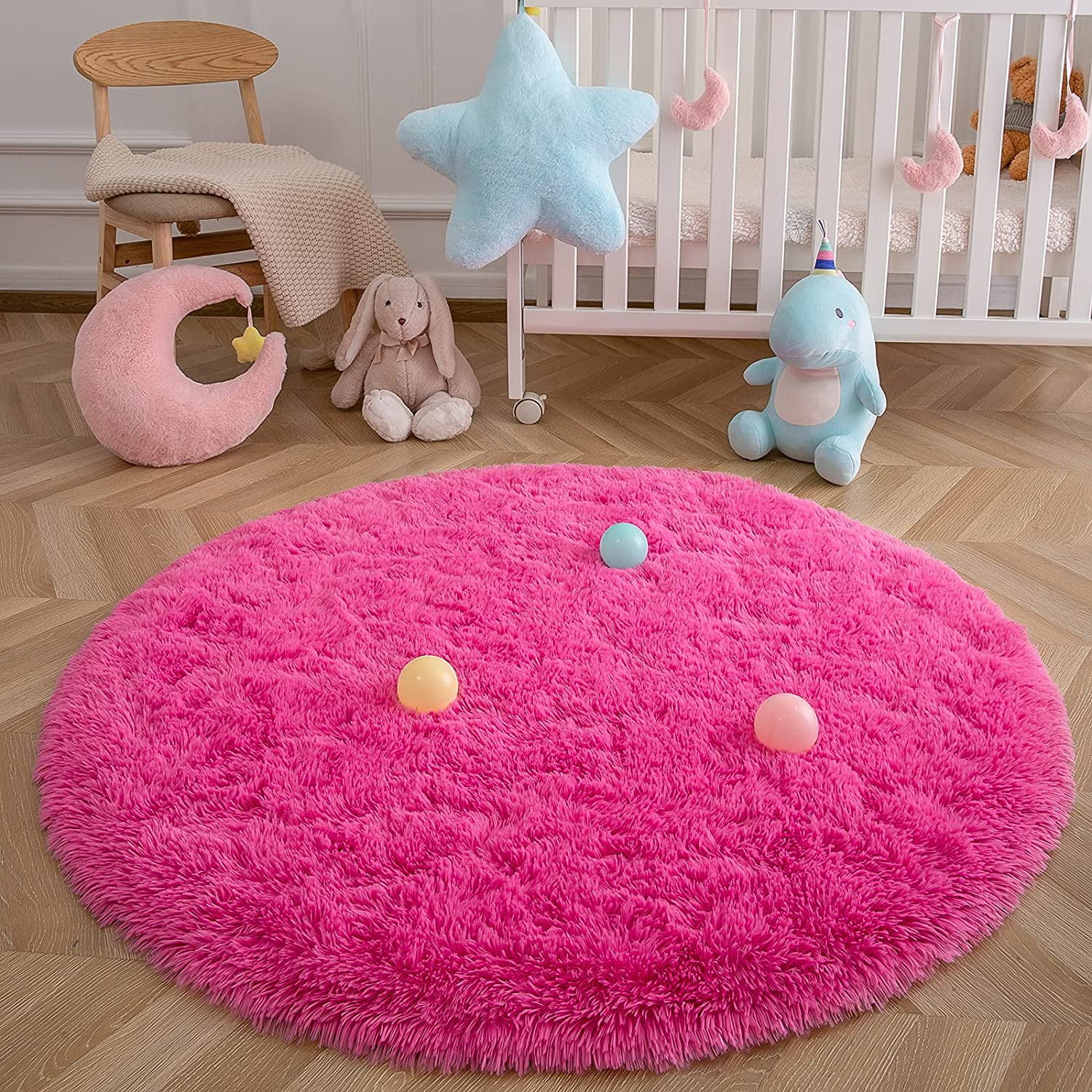 Softlife Soft Round Shaggy Rug,Fluffy Circle Rug for Boys Girls,Fuzzy