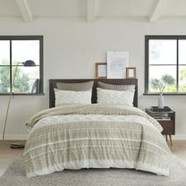 INK IVY Mila 3-Piece Cotton Printed Comforter Set with Chenille in Brown