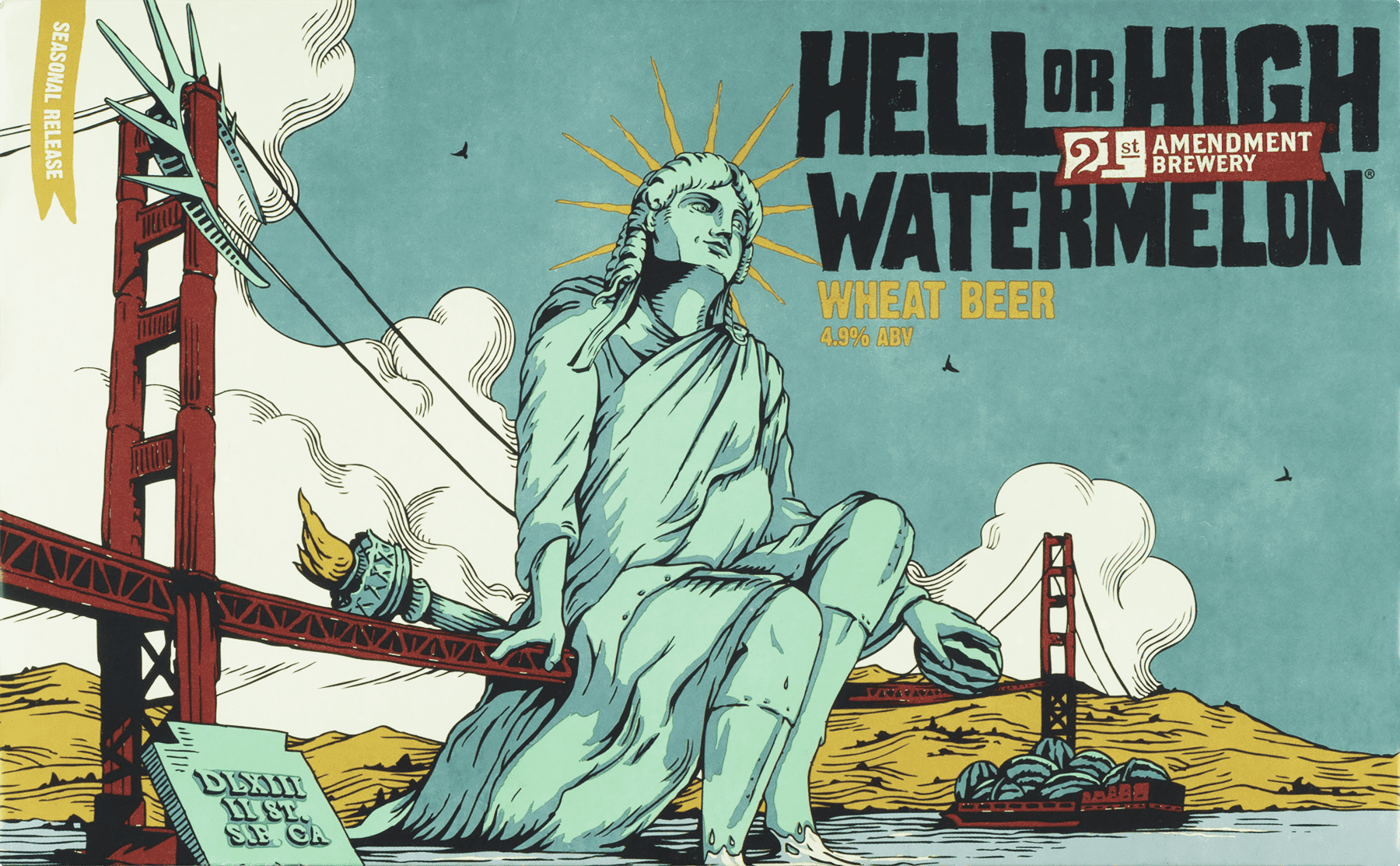 21st Amendment Hell Or High Watermelon Wheat Beer 6 Pack 12 Fl Oz Walmart Com Walmart Com