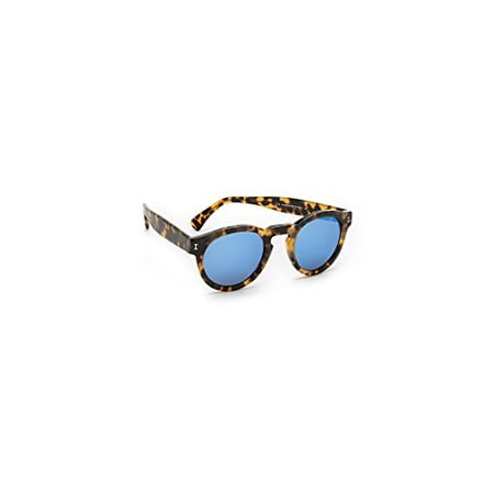 Illesteva Women's Leonard Mirrored Sunglasses, Tortoise/Blue, One Size
