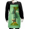 thumbnail image 1 of Nursery Kids Apron, Elk and Fox in the Forest Blossoming Spring Season Fir Trees Nature, Boys Girls Apron Bib with Adjustable Ties for Cooking Baking Painting, Green Brown and Orange, by Ambesonne, 1 of 2