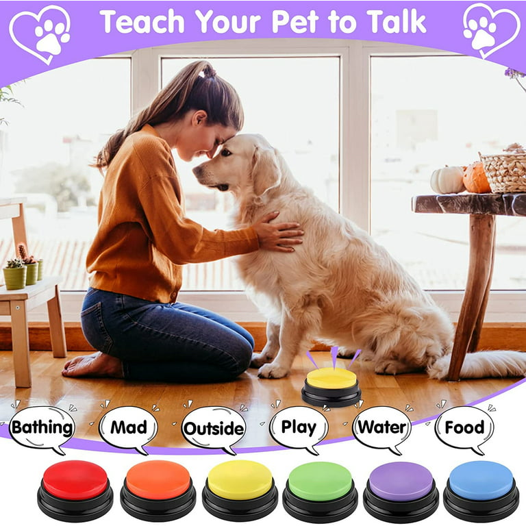 Fogcroll Pet Talking Button Dog Training Communication Toys Interactive Recordable Multi-functional Round Shape Easy to Carry Learning Recording Sound