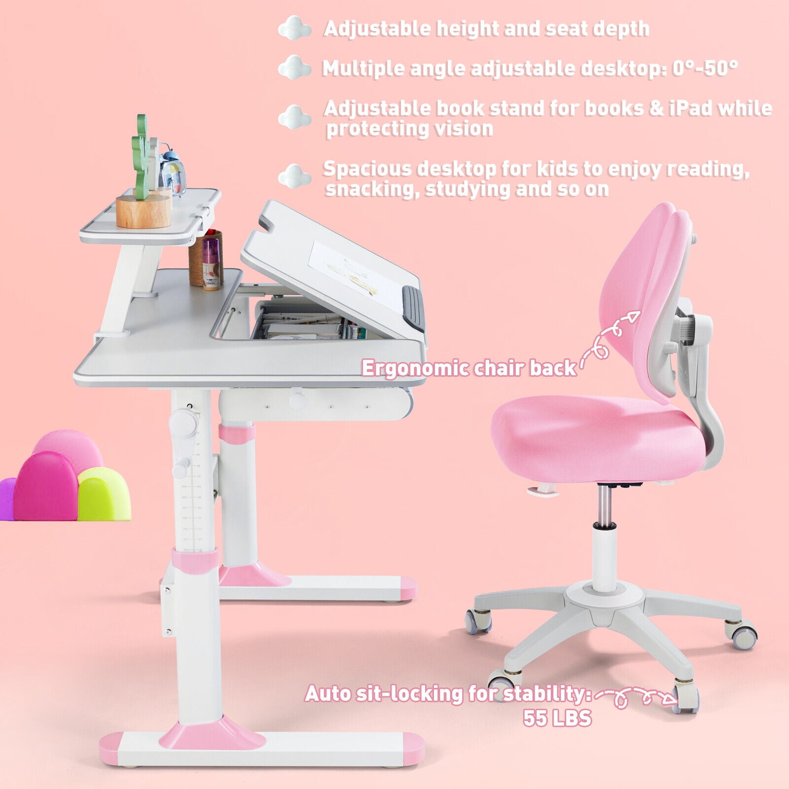 Venus Full writing pad Study Chair, Writing Pad Chairs, Student Writing  Chairs.Buy Online Furniture