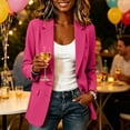 thumbnail image 3 of AKOEE Business Casual Outfits Women Long Sleeve Blazer Suit Jacket with Pockets Notched Collar Work Office Wear (2XL, Hot Pink), 3 of 6