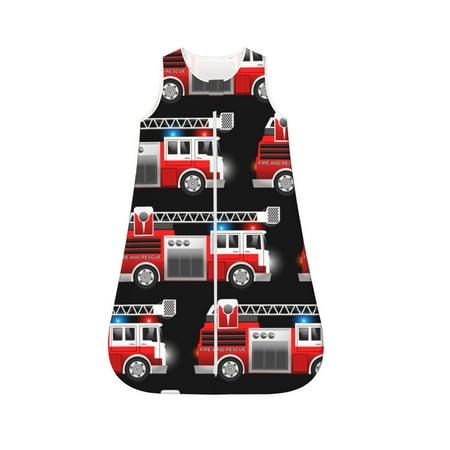 

Haiem Fire and Rescue Truck Printed Baby Sleep Sack 0-6 Months Muslin Baby Sleeping Bag Zipper Toddler Wearable Blankets Comfy Stretchy Thin Sleep Sacks-X-Large