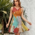 thumbnail image 7 of Multi-Color Leaves Dress Summer Street Style Dresses Female Sleeveless Printed Sundress, 7 of 7