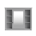 thumbnail image 5 of 35" Bathroom Medicine Cabinet, Wall Mounted Storage Organizer with Mirror Door, Open Shelf, Wood Hanging Cabinet with Adjustable Shelves for Kitchen, 5 of 9