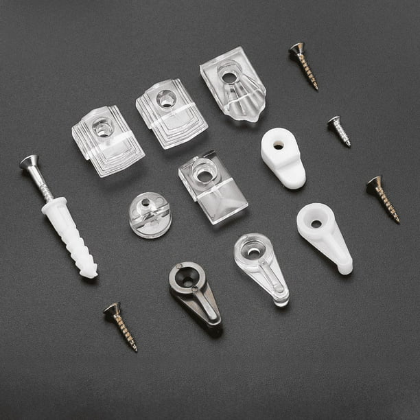 Clip de fijación para espejo de armario, hebilla de instalación fija, clavo de plástico sin perforaciones para espejo, soporte para vidrio, clip de fijación para espejo, accesorios