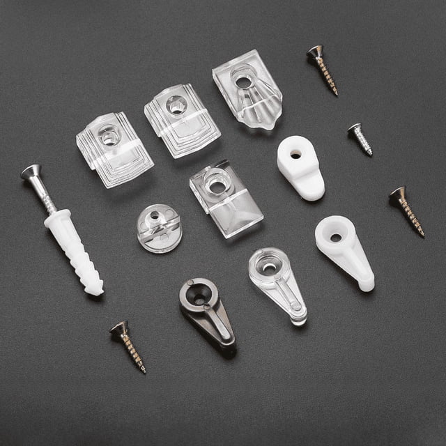 Clip de fijación para espejo de armario, hebilla de instalación fija, clavo de plástico sin perforaciones para espejo, soporte para vidrio, clip de fijación para espejo, accesorios
