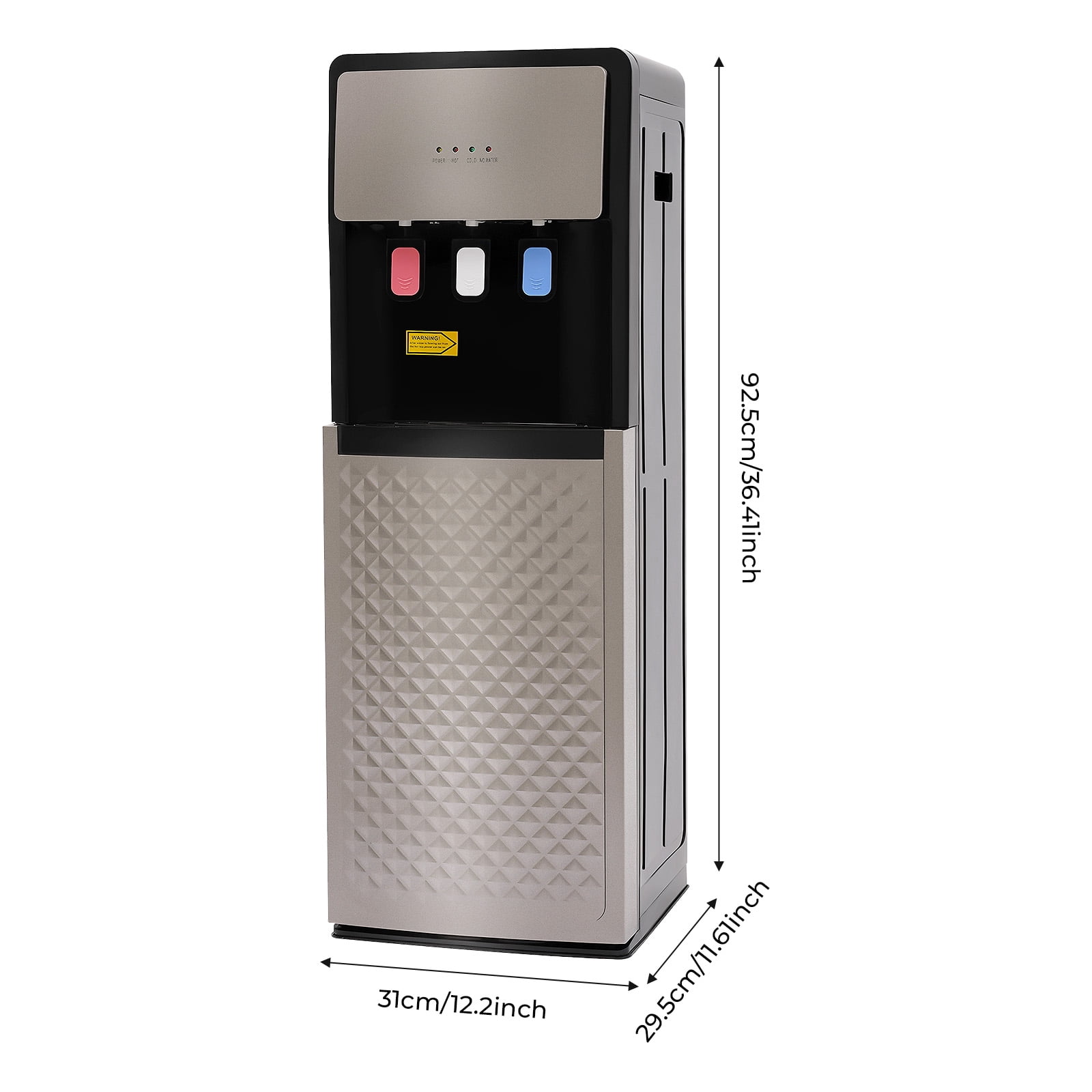 PP Bottom Loading Water Dispenser Hot and Cold Water Standing Dispenser Water Cooler Dispenser with Detachable Water Collection Box Floor Standing Mount Type