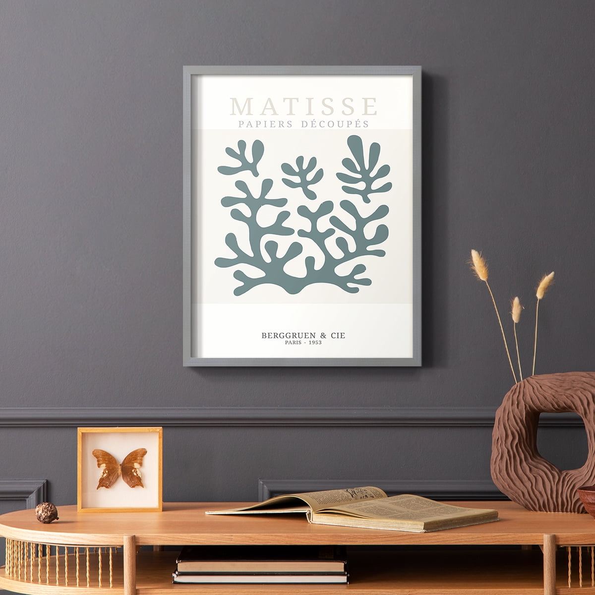 Matisse CDXXVII in Gray Solid Wood Framed Print No Nail Hanging
