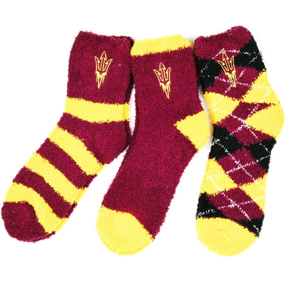 Arizona State Sun Devils 3 Piece Fuzzy Sock Bundle - Donegal Bay - Unisex - One Size - Ankle