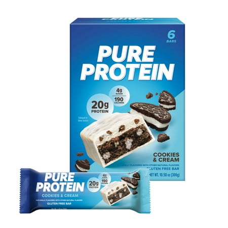Pure Protein Bars, Cookies n Cream, 20g, 2.75 oz, 6Ct