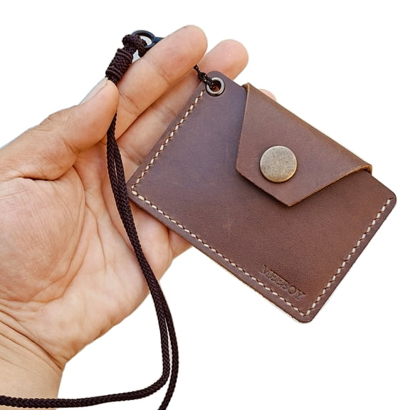 Front Pocket Wallet,leathe card sleeve, business card holder credit card holder for women men (Brown Bracelet)