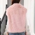 thumbnail image 3 of Miluxas Womens Winter Coats Trendy Sleeveless Plush Jackets Solid Color Lapel Warm Fall Outwear Pink XXL(XXL), 3 of 5