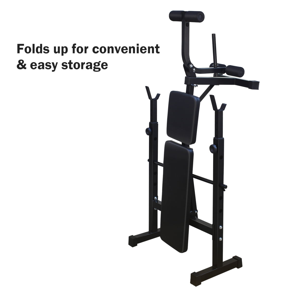 Olympic Weight Bench with Squat Rack, Adjustable Bench Press Set, Full Body Strength Training Fitness Equipment for Home Gym Workout