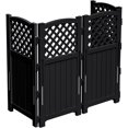 thumbnail image 1 of WLXIANG Outdoor Privacy Fence, 4 Fence Panels Privacy Screen Panels for Outside and Yard, Resin Air Conditioner Lattice Fence for Trash Can (Black), 1 of 8