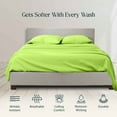 thumbnail image 2 of Full Size Bed Sheets Set - 800 Thread Count Sheets, 100% Egyptian Cotton Hotel Luxury Bedding, Extra Soft for Kids, Dorm Rooms & Adults Fits Mattress Upto 21" Deep Parrot-Green Solid Sheet Set, 2 of 5