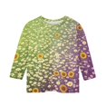 thumbnail image 3 of Abcomgle Girls Shirts 10-12 Crewneck 3/4 Sleeve Daisy Flower Sunflower Print Tops Summer Trendy Cotton Toddler Girls T-Shirts Cute Girls Blouse, 3 of 5