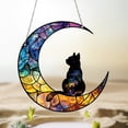 thumbnail image 5 of Cat Memorial Gift for Loss of Cat-Pet Remembrance Sympathy Ornament Personalized Date Name Pattern Angel Cat on Moon Gifts for Cat Lovers, 5 of 6