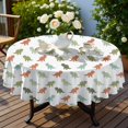 thumbnail image 4 of Dinosaur and Silhouette White Pattern Round Tablecloth 60"x60", Wrinkle Resistant Wipeable Table Cover for Kitchen Dining Room Picnic Patio and Party, 4 of 6