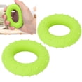 thumbnail image 4 of Hand Grip Strengther Ring, Skin Friendly Muscle Training Solid Silicone Hand Exerciser Ring Green  For Home Play, 4 of 8