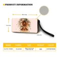 thumbnail image 4 of Renewold Women Wallet with Wrist Strap Zipper Closure Faux Leather Mini Wristlet Coin Bag Purse Handbag for Travel Shopping, Retro Highland Cow Floral Pink, 4 of 7