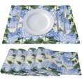 thumbnail image 2 of Blue Hydrangea Spring Placemats Set of 4, 12x18 Inch Floral Summer Seasonal Holiday Farmhouse Table Mats for Party Kitchen Dining Decoration, 2 of 6