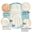 thumbnail image 3 of 1 Pair Women Winter Gloves Double-layer Thickened Plush Jacquard Knitted Five Fingers Unisex Anti-slip Cold Weather Driving Golfing Skiing Skating Gloves, 3 of 7