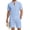 Light Blue, variant on Men Short Sets Outfits T-Shirts for Man and Mens Short Solid Color Short Sleeve V Neck Elastic Waist Summer Regular Fit Oversized Jogging Track Suit S-XXXL
