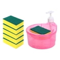 thumbnail image 1 of Dispensador de jabón para platos y soporte para esponjas Dispensador de jabón para platos con 6 esponjas de cocina Rosa, 1 of 9