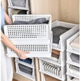 Chainplus Stackable Plastic Storage BasketFoldable Closet Organizers