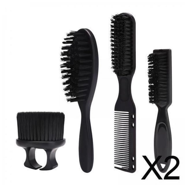 Brocha de afeitar,Juego de cepillos y peines de barbero Cepillo de limpieza,Peluquería Almacenamiento de polvo Peinado Limpieza de polvo,Cepillo para barba Peine para cortar el cabello
