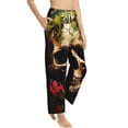 thumbnail image 6 of Salouo Butterfly Flower Plant Skull Print Women's Pajama Pants Casual Loose Sweatpants PJs Flowy Pants Drawstring Palazzo for Women Wide Leg Pants Lounge Pajama -X-Large, 6 of 8