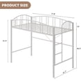 thumbnail image 2 of Loft Bed Twin Size,Heavy Duty Metal Loft Bed Frame with Arched Guardrail and Ladder,Small Space Saving Design,No Box Spring Needed, 2 of 7