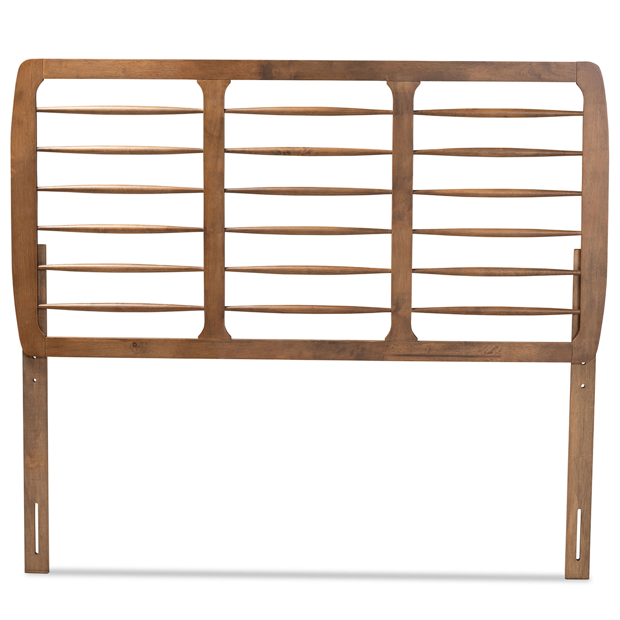 Baxton Studio Carolyn Mid-Century Back Support Rubberwood Headboard, Full, Ash Walnut