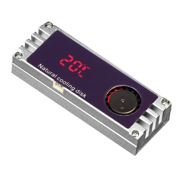 M2 SSD Heatsink Cooler Digital Temperature OLED Digital Radiator M.2 2280 NVME Solid State Hard Disk Radiator Heat Thermal Pad Silver