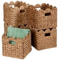 thumbnail image 2 of Best Choice Products Scalloped 12 x 12in Hyacinth Storage Basket Set of 5 - Chestnut, 2 of 9