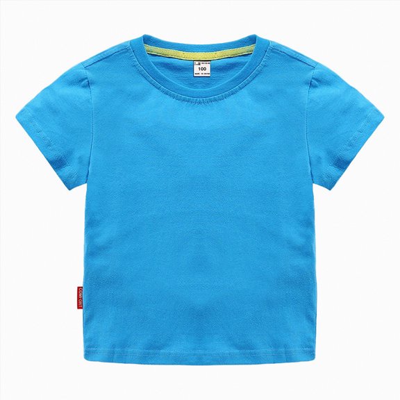 NIEWTR Boys Cotton T-Shirts Kids 5-10 Years Short Sleeve Crewneck Tshirt Solid Color Basic Tees 2026 Summer Casual Soft Tops(A-B,4-5 Years)